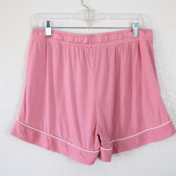Joyaria Size M Pajama Set Pink Short Sleeve Button Up Top & Short Bottoms - Picture 5 of 8